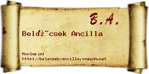 Belácsek Ancilla névjegykártya